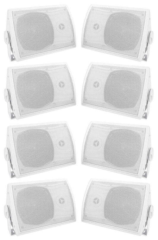 (8) rockville hp5s-8 5.25" outdoor/indoor home theater speakers+swivel brackets