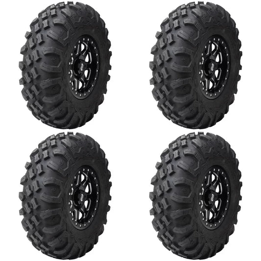 (4 pack) tusk megabite radial tire 27x10-12 for polaris rzr 900 trail fox edition 2020